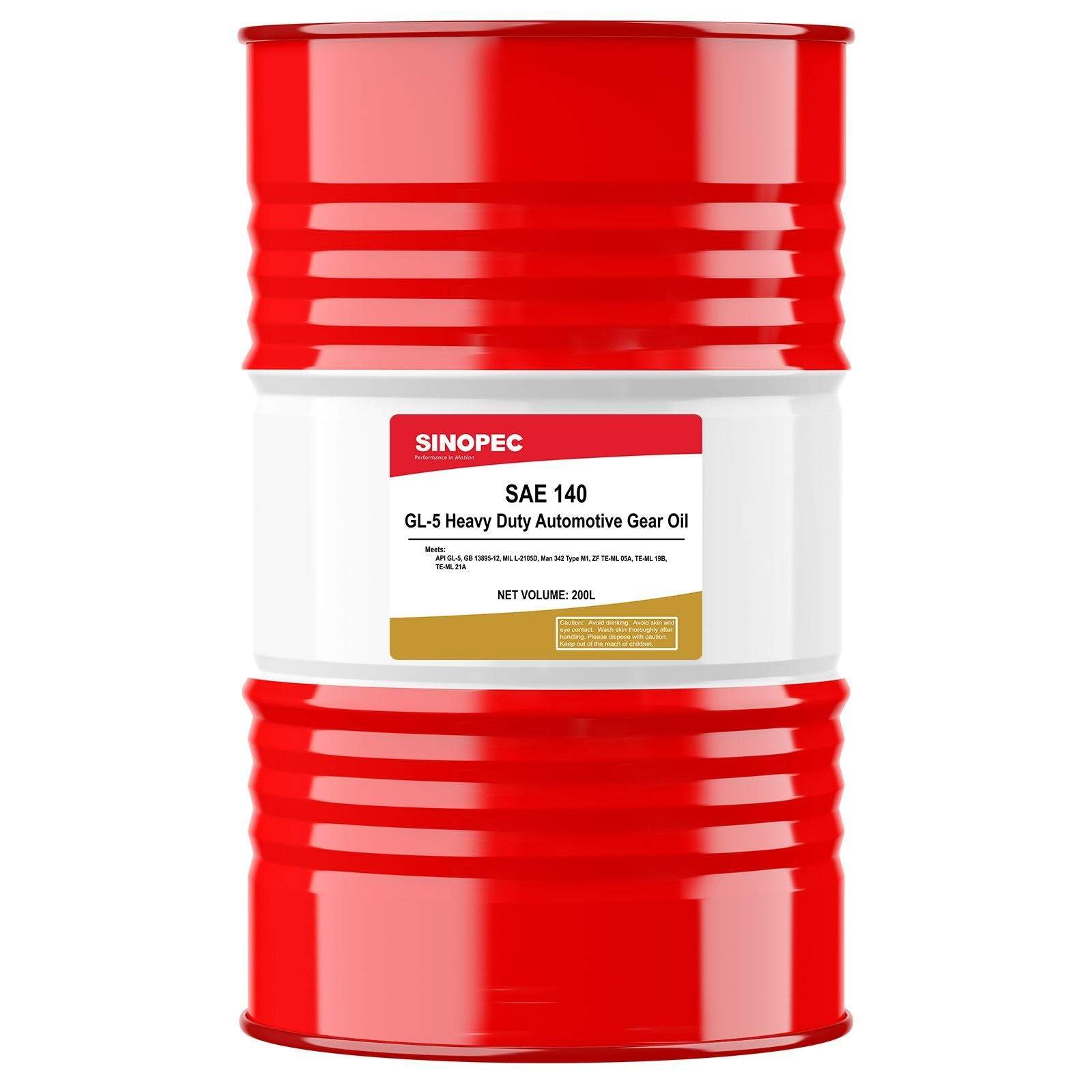 GL-5 SAE 140 Heavy Duty Automotive Gear Oil Gear Oil SINOPEC 55 Gallon Drum