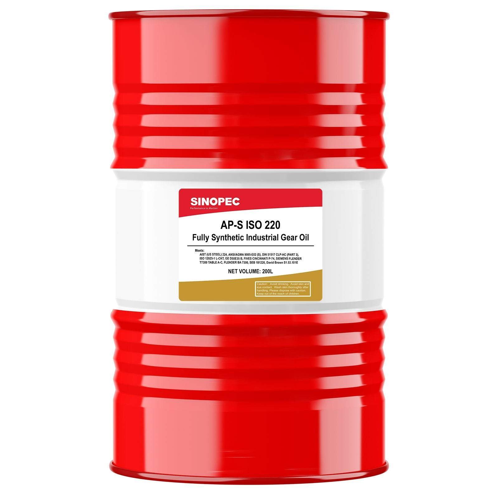 PAO Synthetic Industrial EP Gear Oil - ISO 220 Gear Oil SINOPEC 55 Gallon Drum