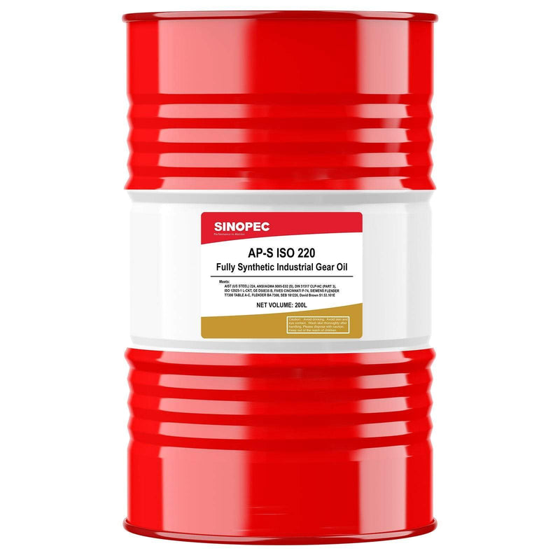PAO Synthetic Industrial EP Gear Oil - ISO 220 Gear Oil SINOPEC 55 Gallon Drum 