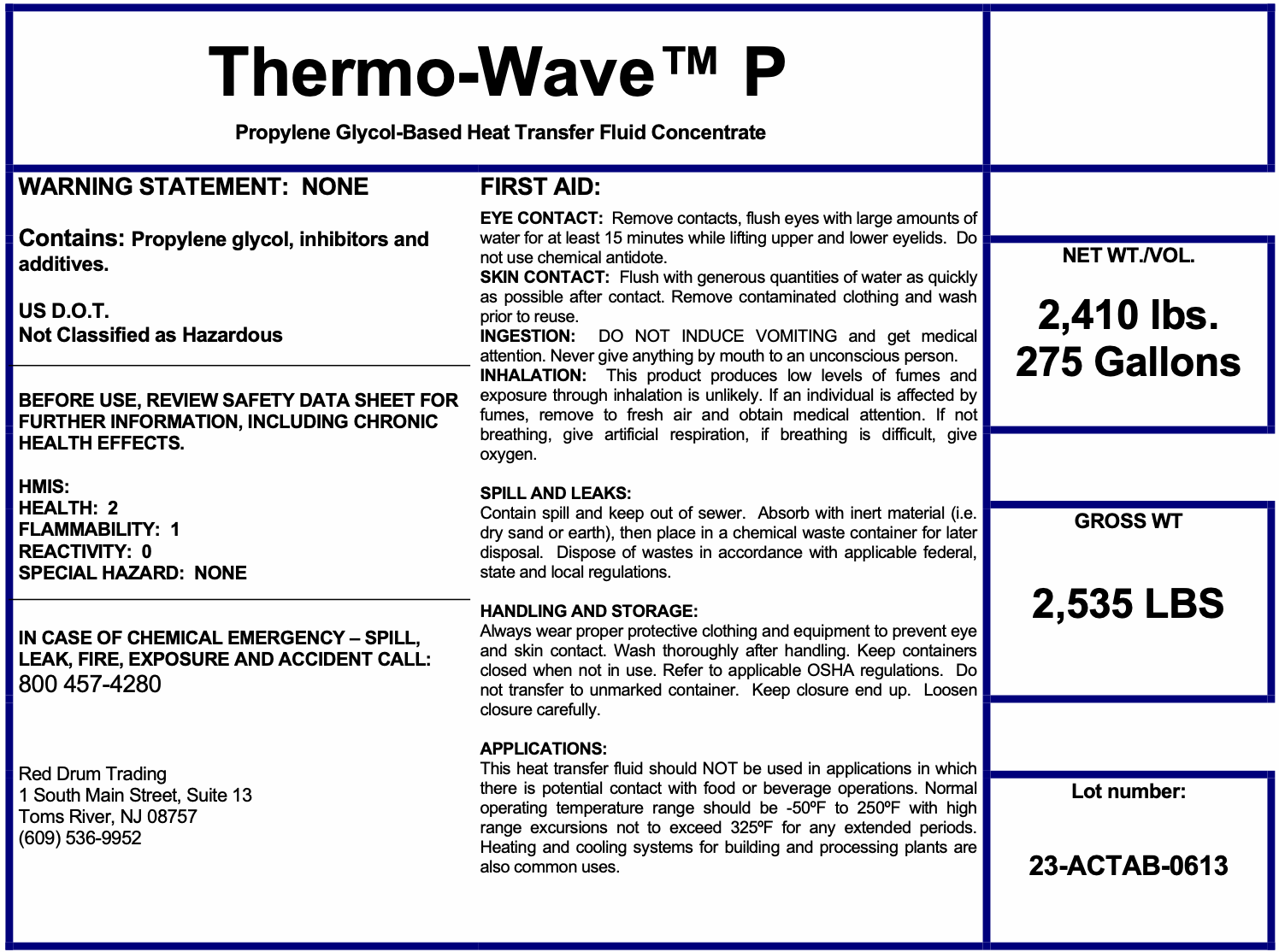 PG Heat Transfer Fluid Prices (55-Gal Drum $1,299) Free Shipping