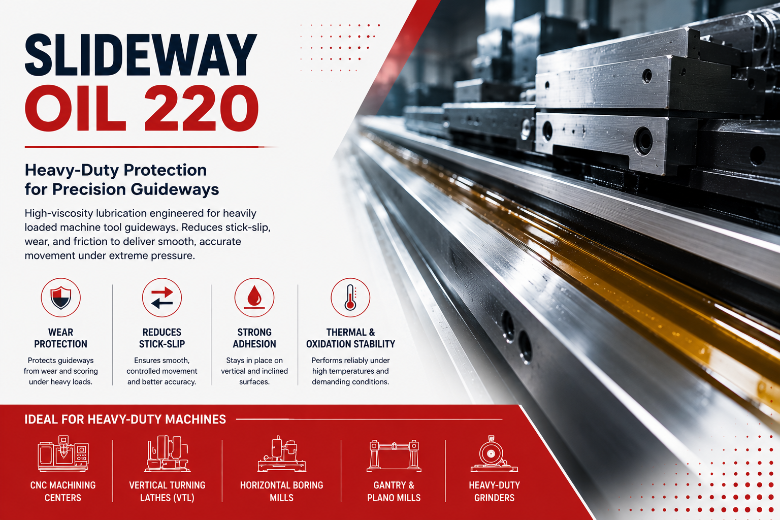 Slideway Oil 220: Why ISO VG 220 Is Used for Heavy-Duty Machine Tool Guideways