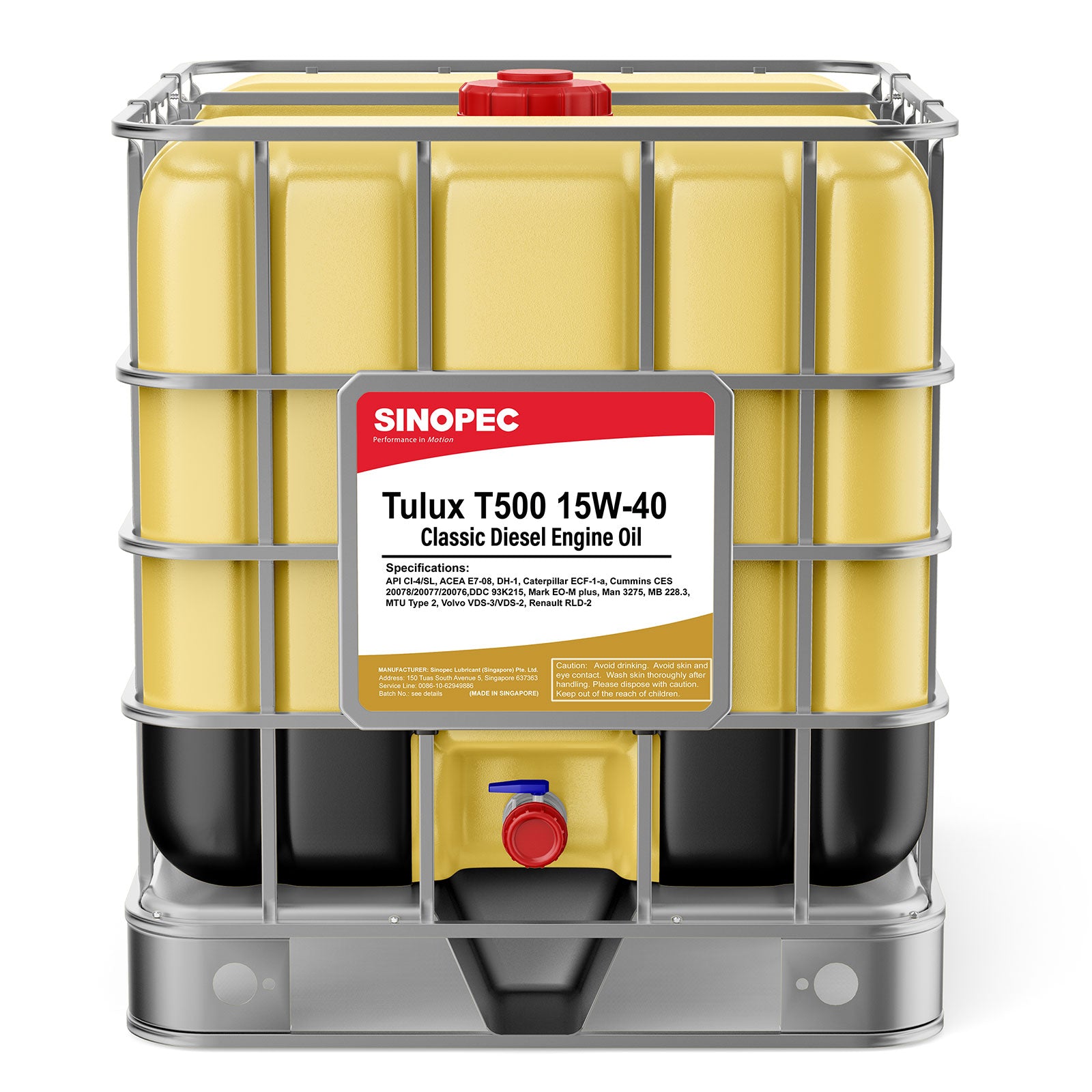 15W40 Diesel Engine Oil-SINOPEC-Brand_Sinopec,Category_Diesel Engine Oil,Grade_15W40,Size_275 Gallon Tote,t500