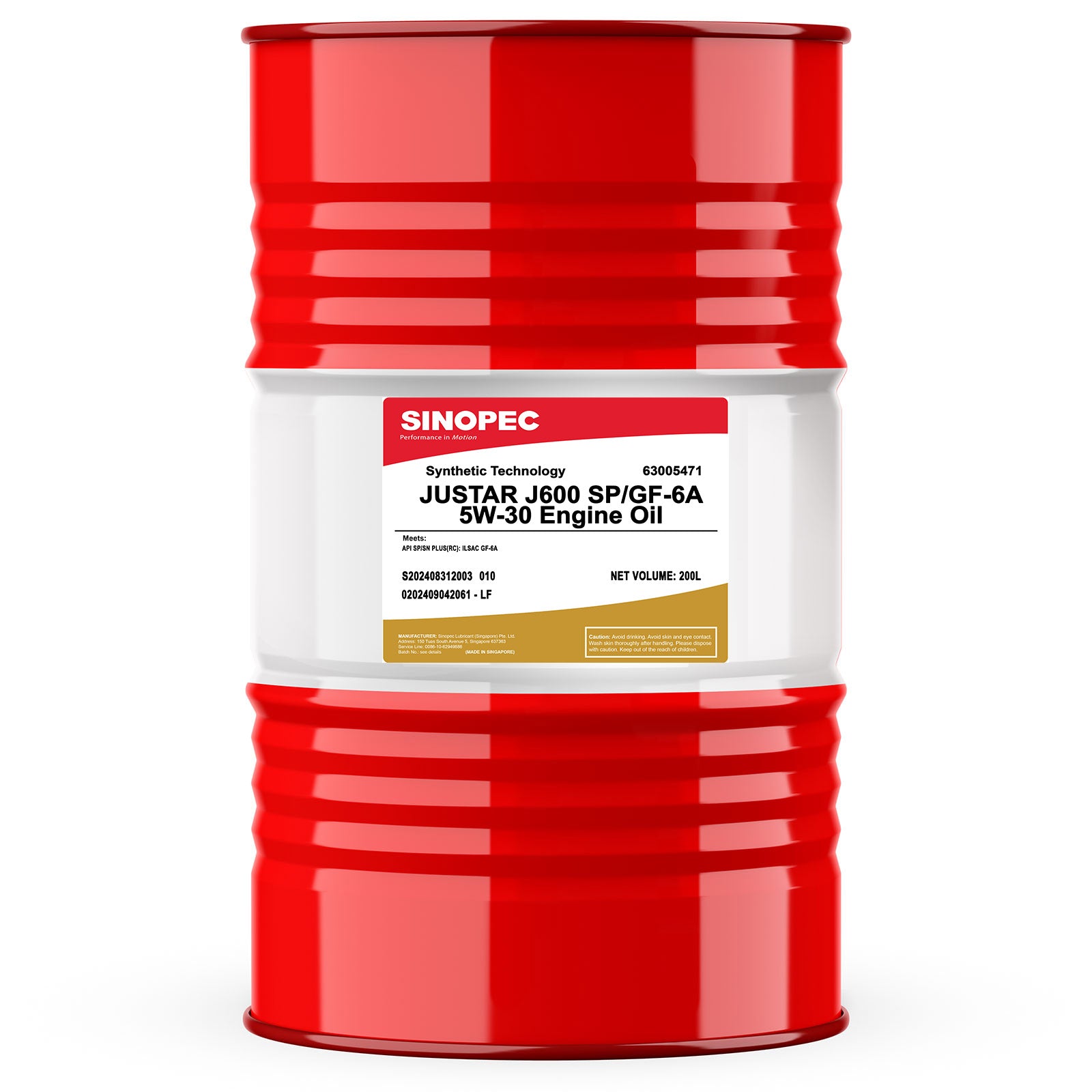 5W30 Full Synthetic Gasoline Engine Oil - 55 Gallon Drum,