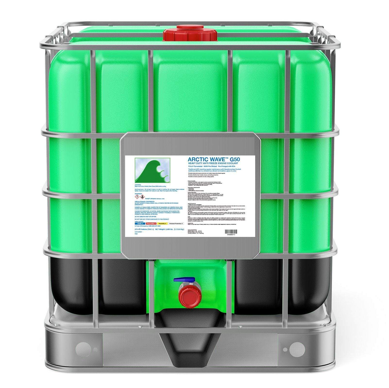 Green Antifreeze Coolant - 50/50 Coolant SINOPEC 275 Gallon Tote 
